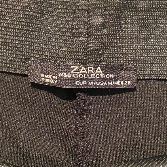 Zara leggings skinny stretchy pants, faux leather in front, size M, Black - Picture 4 of 5